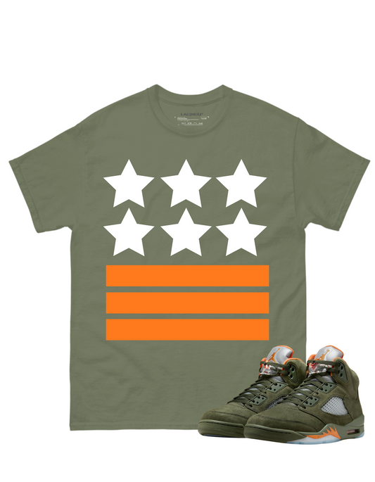 Jordan 5 Olive militant olive tee-Lacing Up