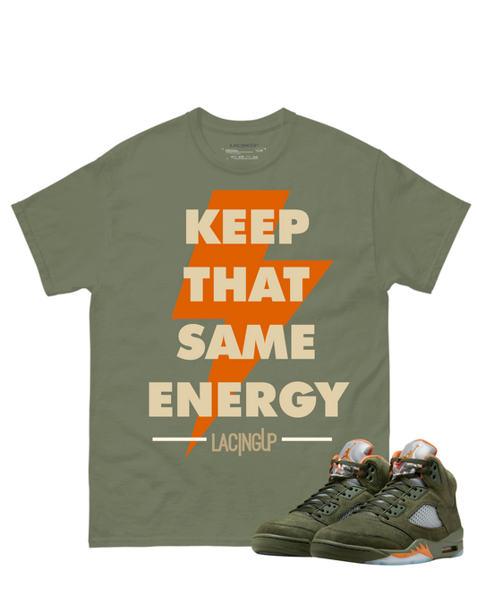 Jordan 5 Olive same energy olive tee-Lacing Up