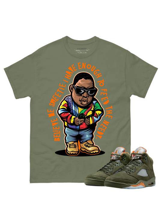 Jordan 5 Olive needy olive tee-Lacing Up