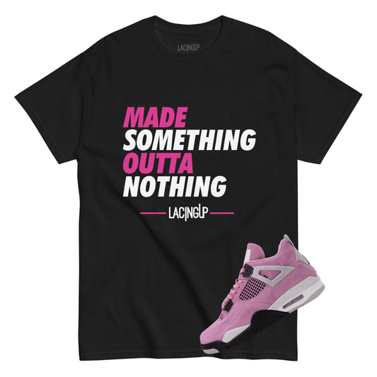 Jordan 4 Orchid nothing black tee