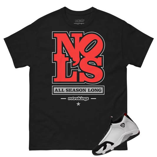 Jordan 14 Black toe No Ls Black tee