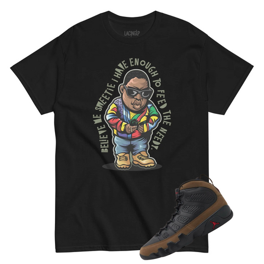 Jordan 9 Olive needy black tee