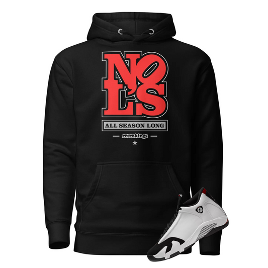 Jordan 14 Black toe  No Ls black Hoodie
