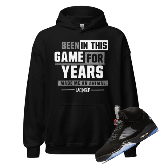 Jordan 5 Metallic animal black hoodie