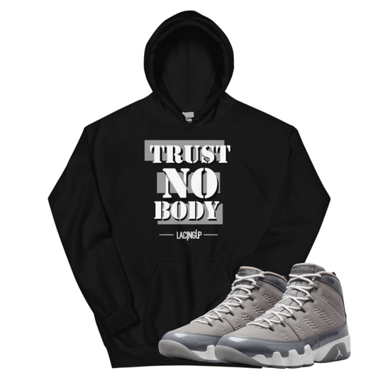Jordan 9 Cool Grey nobody black hoodie