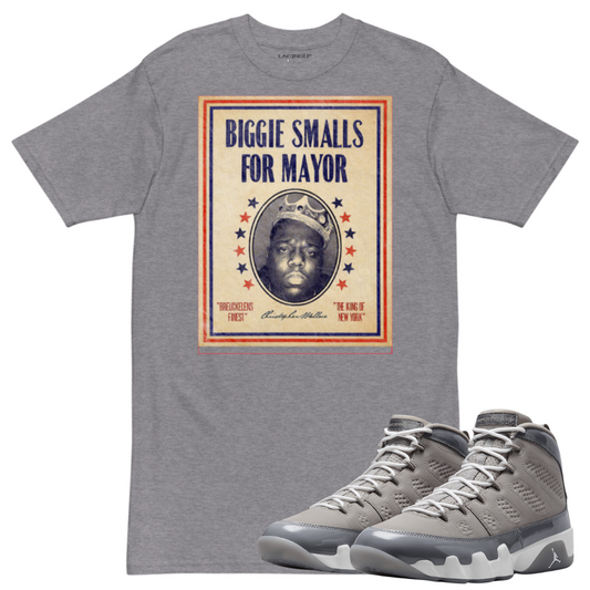 Jordan 9 Cool Grey mayor heather grey t-shirt