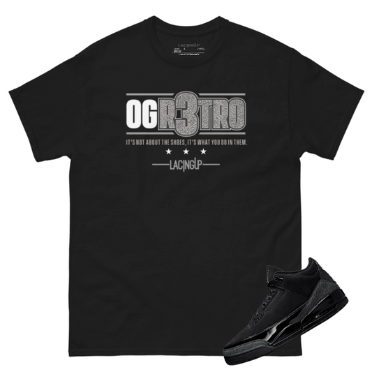 Jordan 3 Black Cat OGr3tro black tee