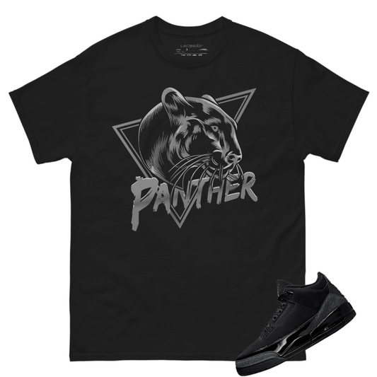 Jordan 3 Black Cat Panther black tee