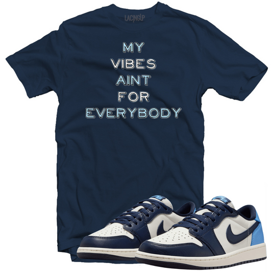 Jordan 1 Obsidian vibes navy blue t-shirt