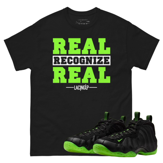 Nike Foamposite black real volt t-shirts