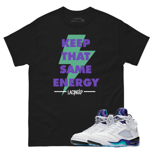 Jordan 5 Grape energy black t-shirt