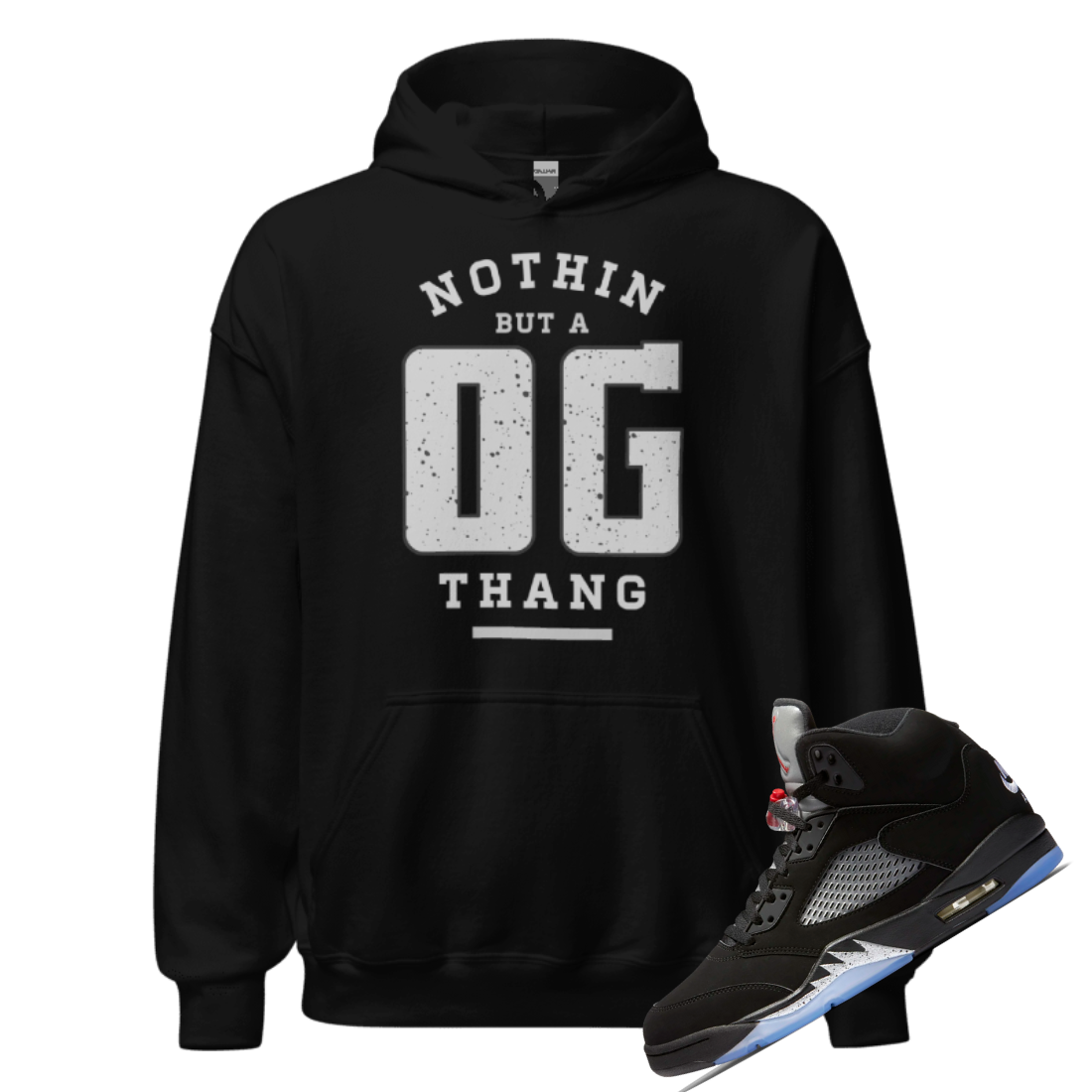 Jordan 5 Metallic og thang black hoodie