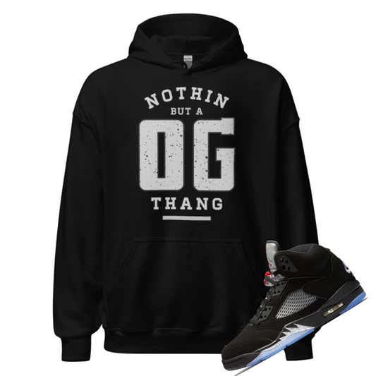 Jordan 5 Metallic og thang black hoodie