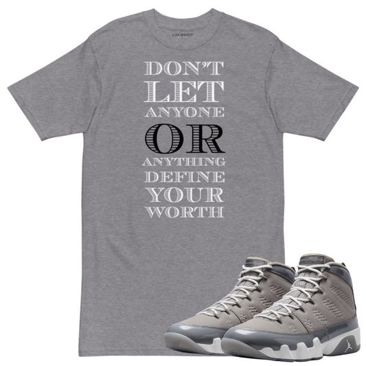 Jordan 9 Cool Grey worth heather grey t-shirt