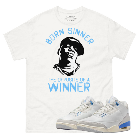 Jordan 3 Lucky shorts born sinner white tee