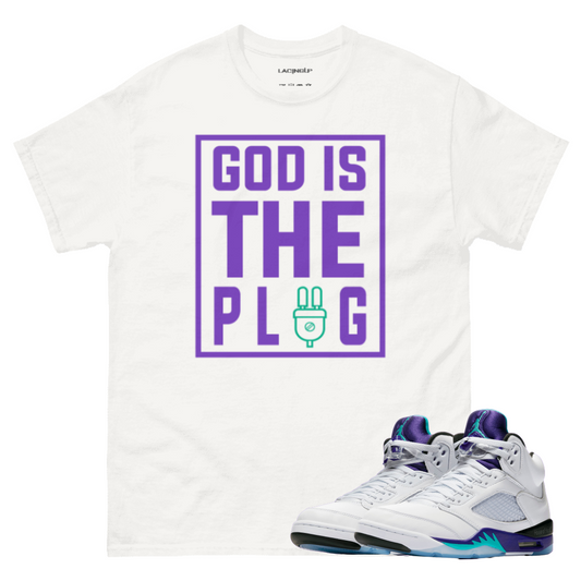 Jordan 5 Grape plug white tee