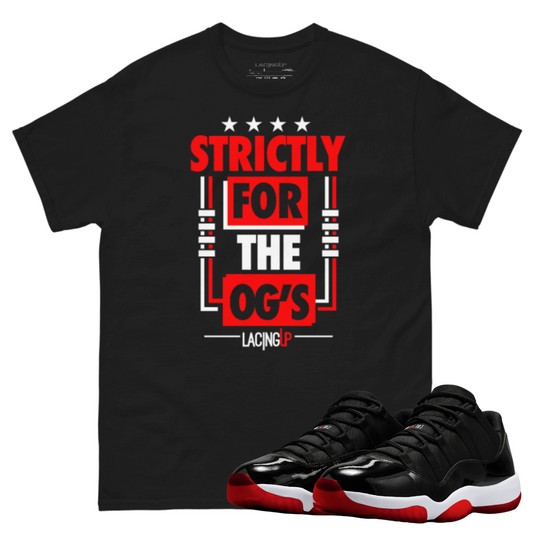 Jordan 11 low bred OGs black t-shirt