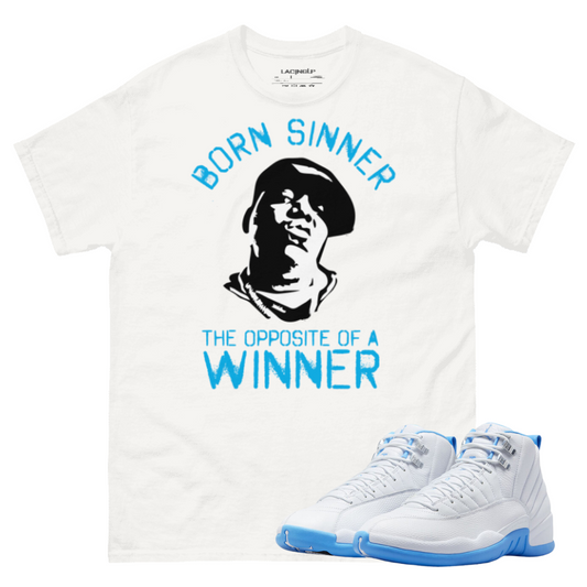 Jordan 12 Melo born winner white t-shirt