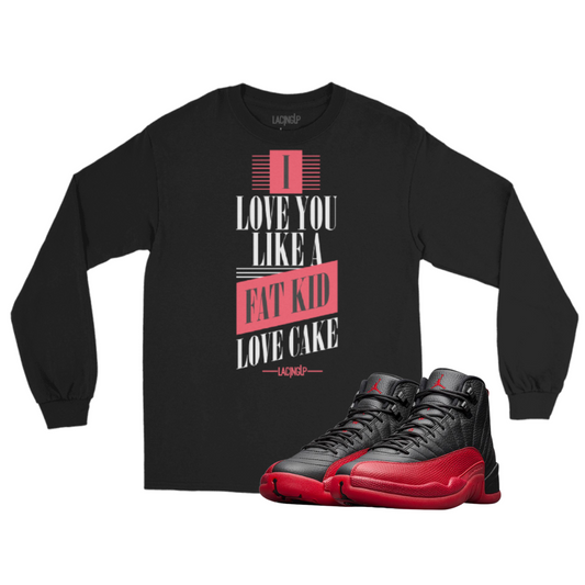 Fat Kid Long Sleeve Tee for Jordan 12 Flu Game Match