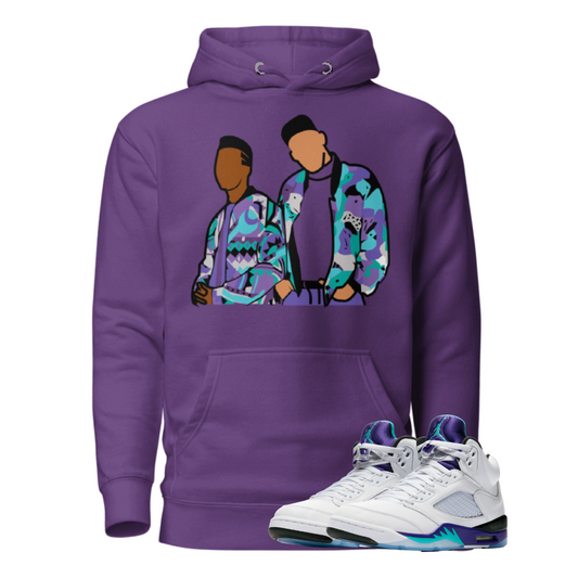 Jordan 5 Grape will and jazz purple hoodie