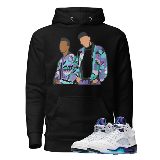 Jordan 5 Grape will and jazz black hoodie