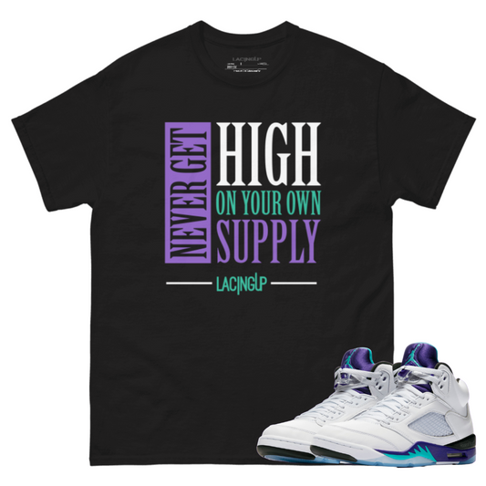 Jordan 5 Grape supply black t-shirt