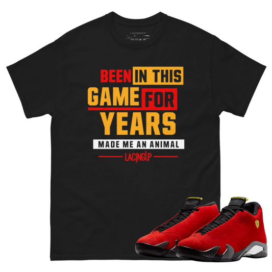 Jordan 14 Ferrari animal black tee