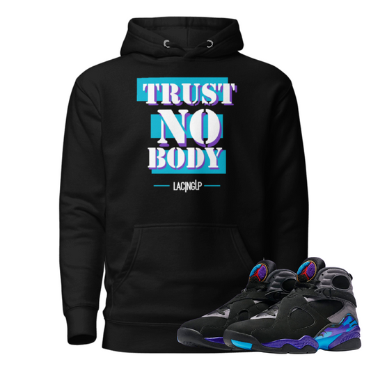 Jordan 8 aqua nobody black hoodie