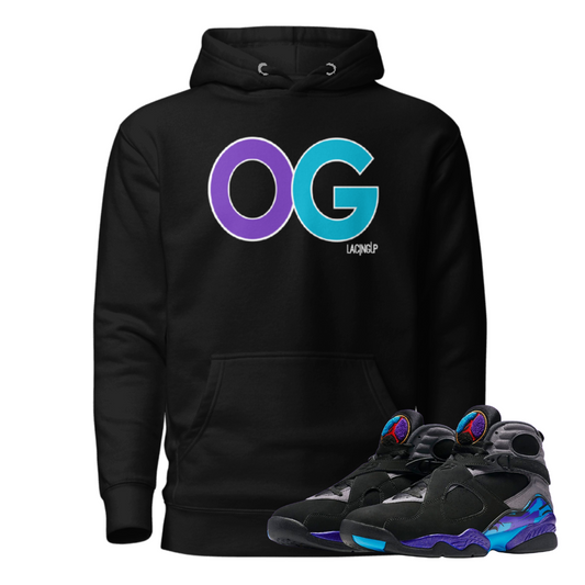 Jordan 8 Aqua OG Black hoodie