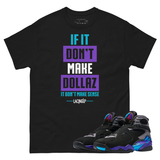 Jordan 8 Aqua dollaz black tee