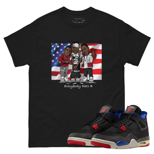 Jordan 4 Rare Air paid in full flag black tee