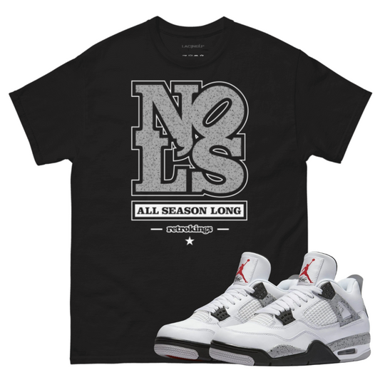 jordan 4 white cement no ls black tee