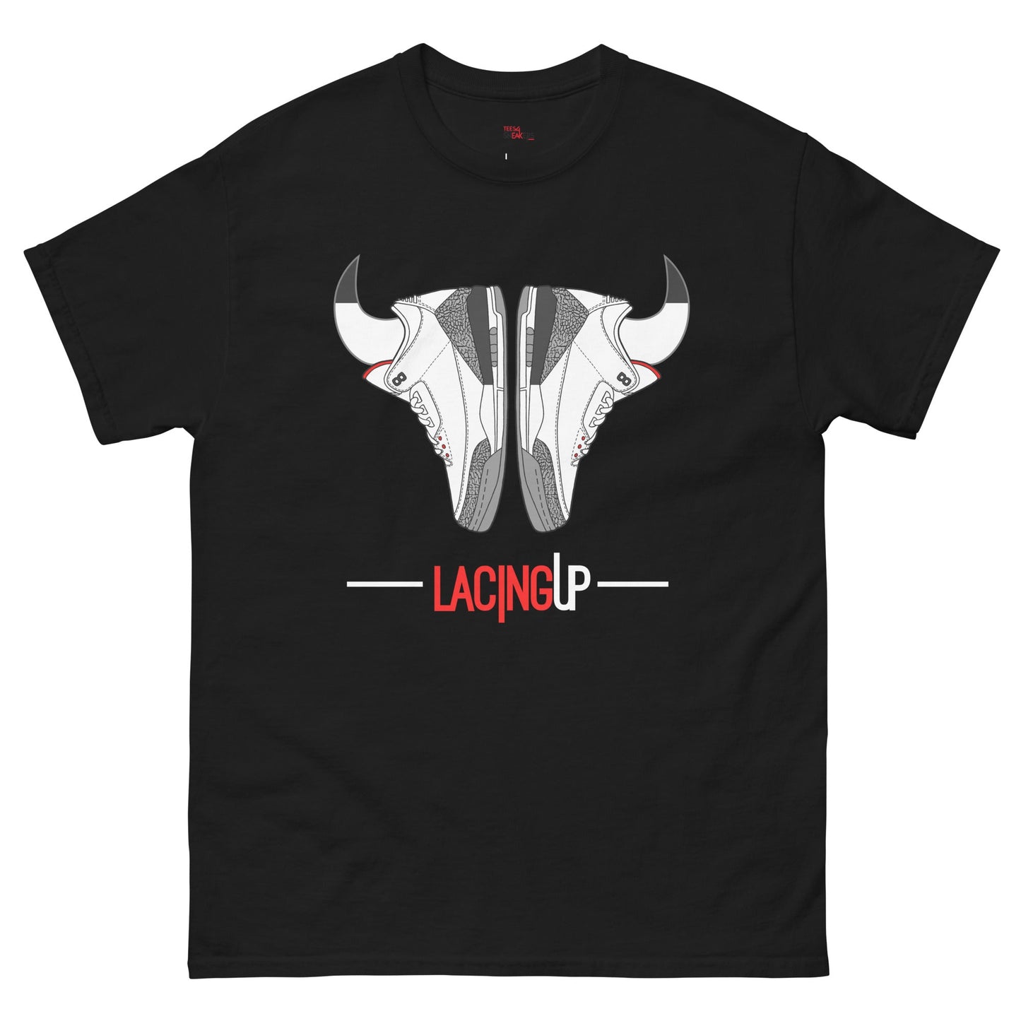 Jordan 3 Cement Grey horns black tee