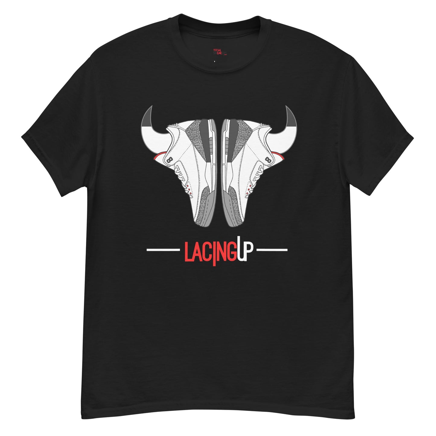 Jordan 3 Cement Grey horns black tee