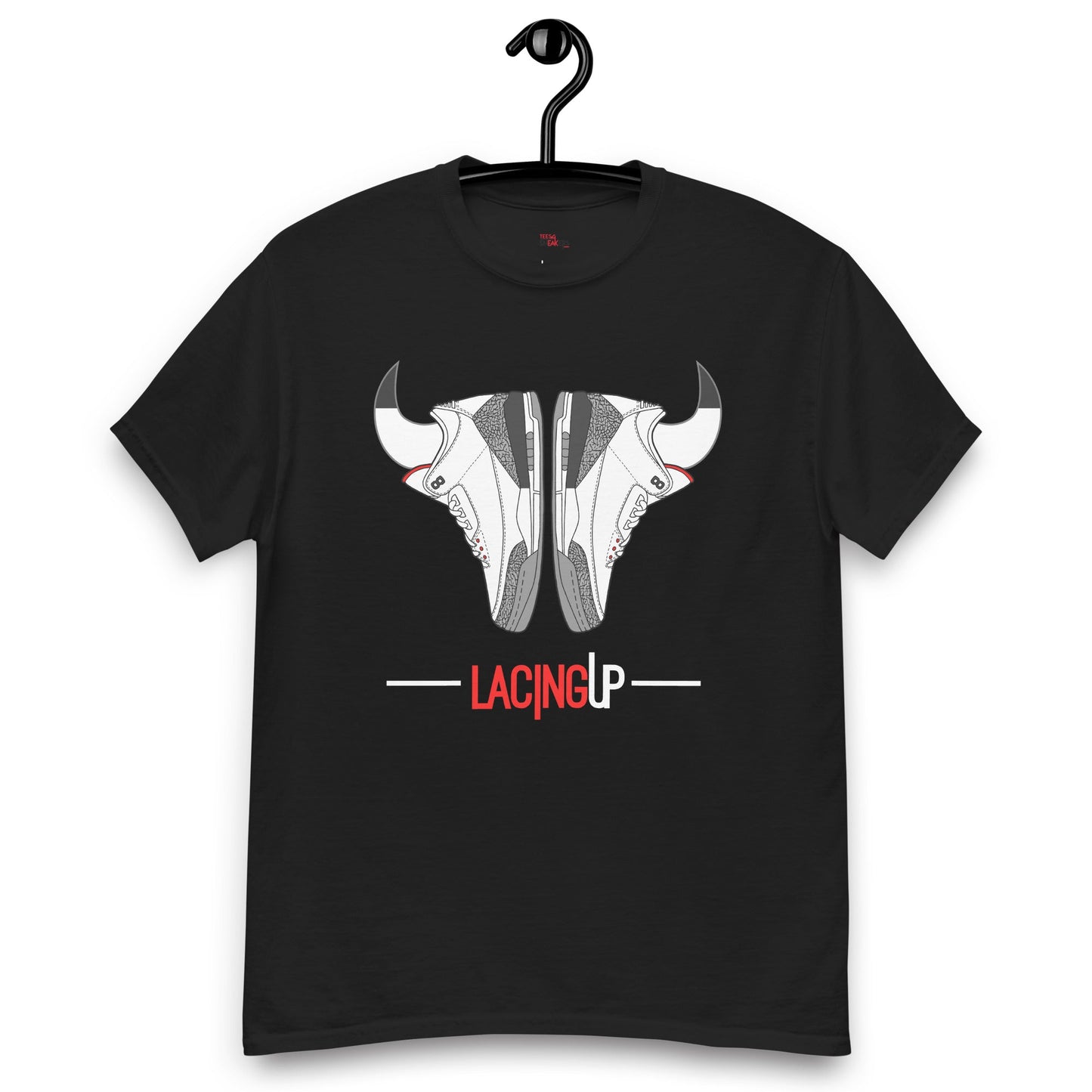 Jordan 3 Cement Grey horns black tee