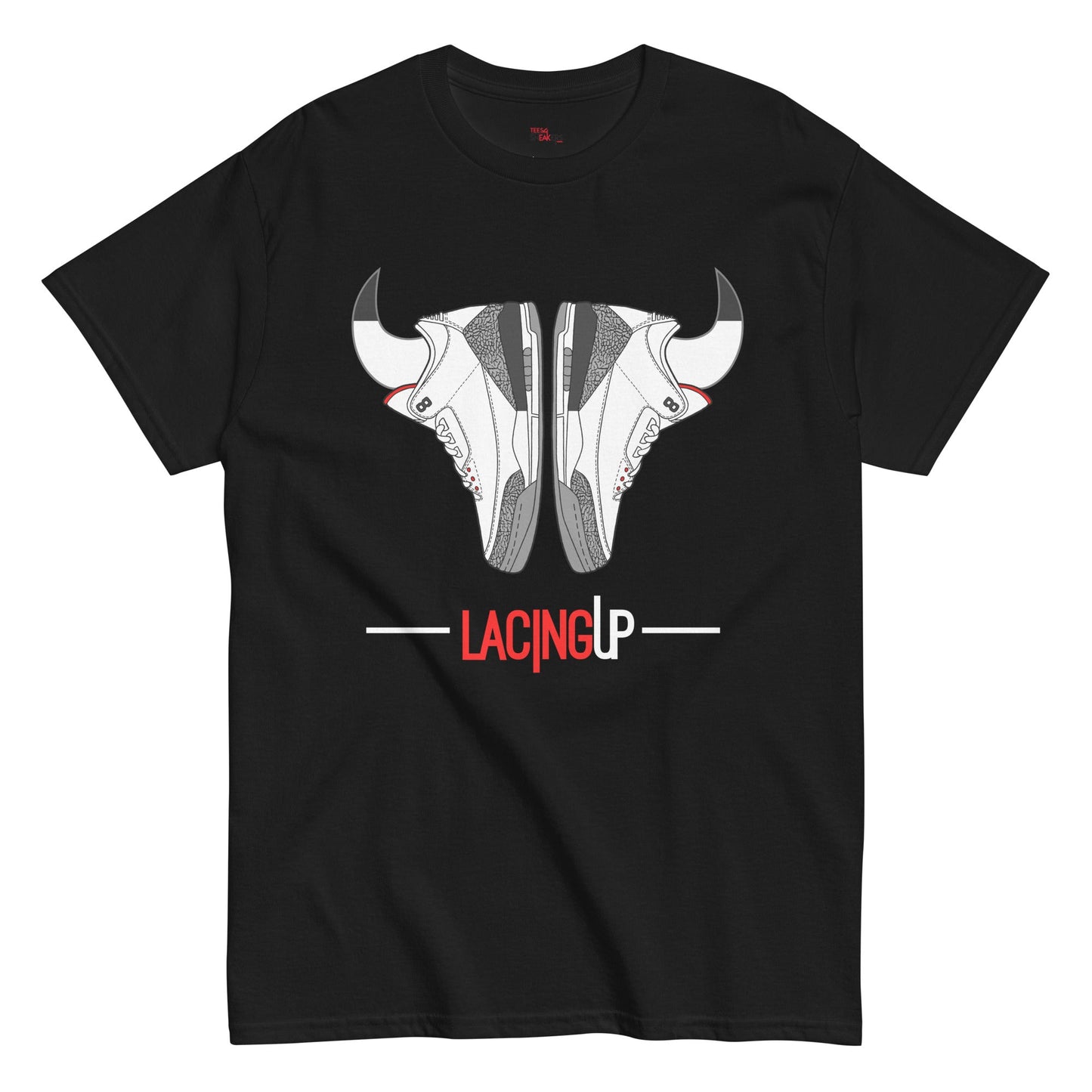 Jordan 3 Cement Grey horns black tee