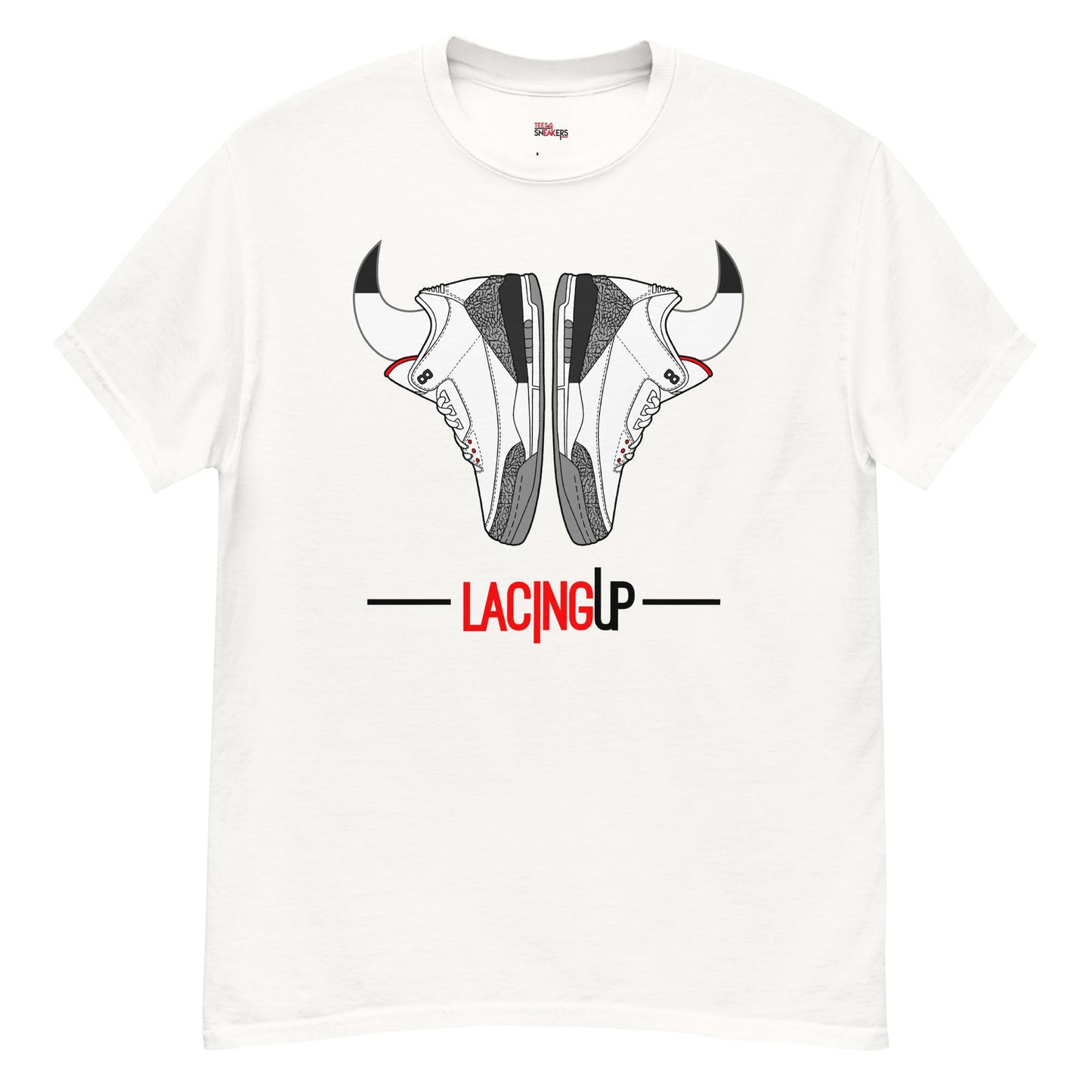 Jordan 3 Cement Grey horns white tee