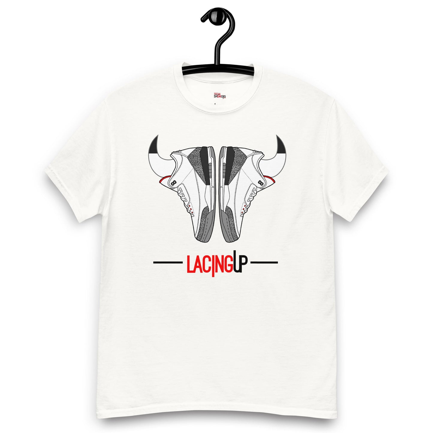 Jordan 3 Cement Grey horns white tee