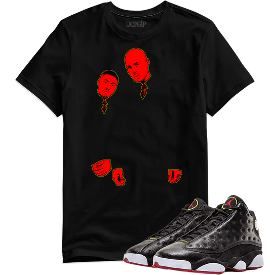 Jordan 13 playoffs belly black tee-Lacing Up