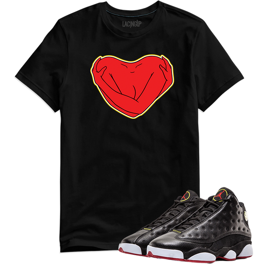 Jordan 13 playofffs love yourself black tee-Lacing Up