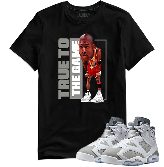 Jordan 6 Cool Grey true to game black tee-Lacing Up