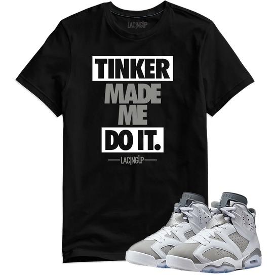 Jordan 6 Cool Grey Tinker black tee-Lacing Up