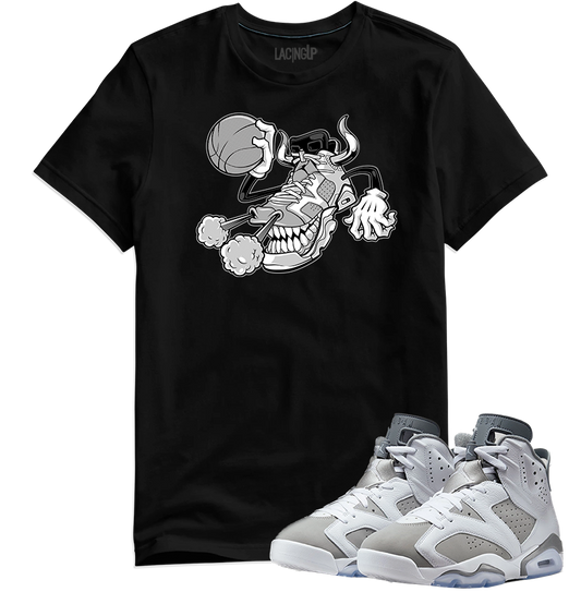 Jordan 6 Cool Grey cool grey bull black tee-Lacing Up