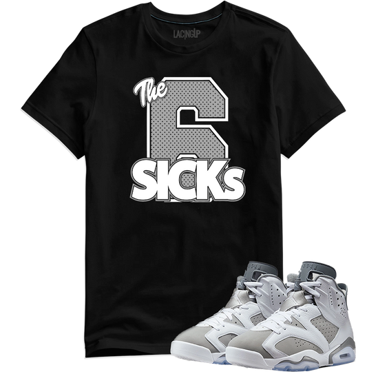 Jordan 6 Cool Grey 6 sicks black tee-Lacing Up