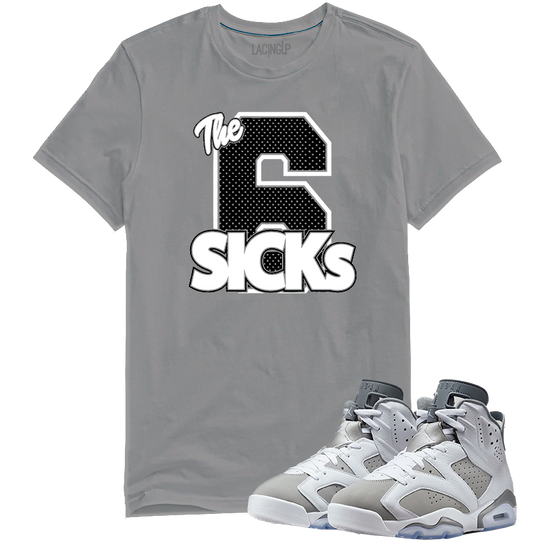 Jordan 6 Cool grey sicks 6 grey tee-Lacing Up