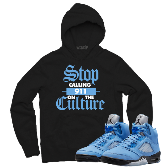 Jordan 5 Unc the culture black hoodie-Lacing Up