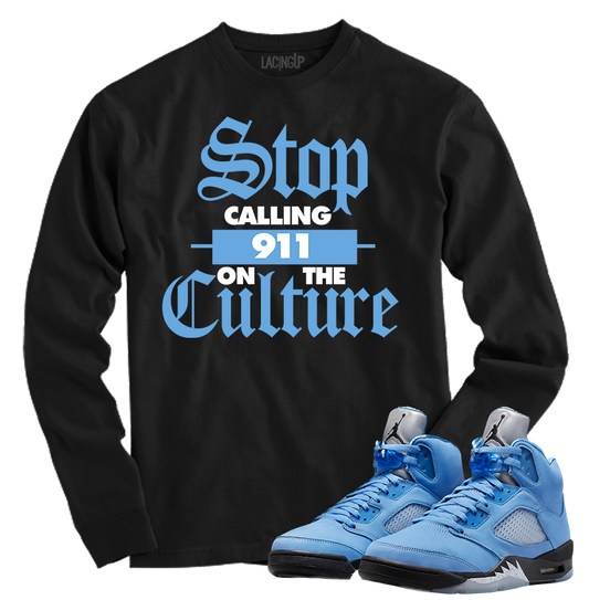 Jordan 5 Unc the culture black long sleeve-Lacing Up