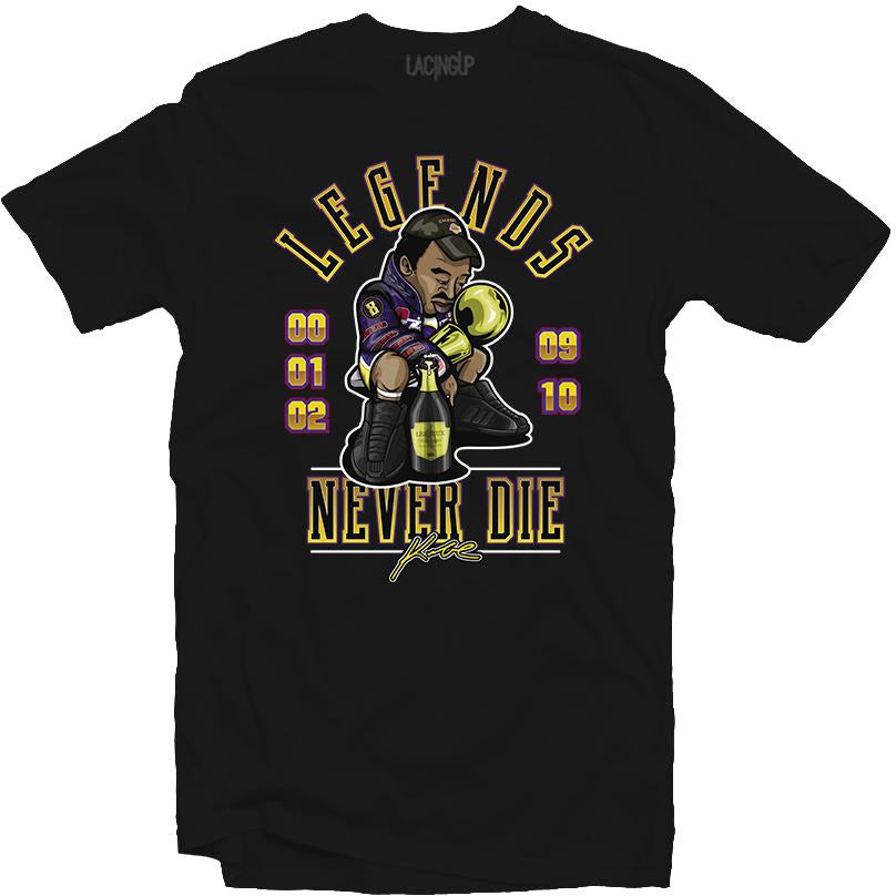 Legends never die black tee-Lacing Up - SneakerOutfits
