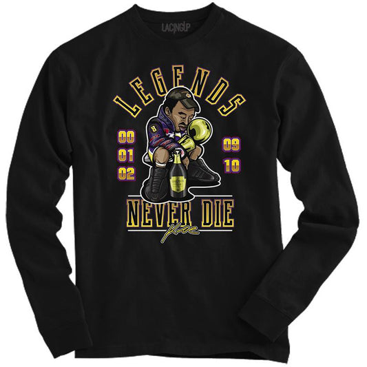 Legends never die black long sleeve tee-Lacing Up - SneakerOutfits