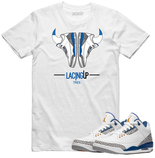 Jordan 3 wizard horns white tee-Lacing Up